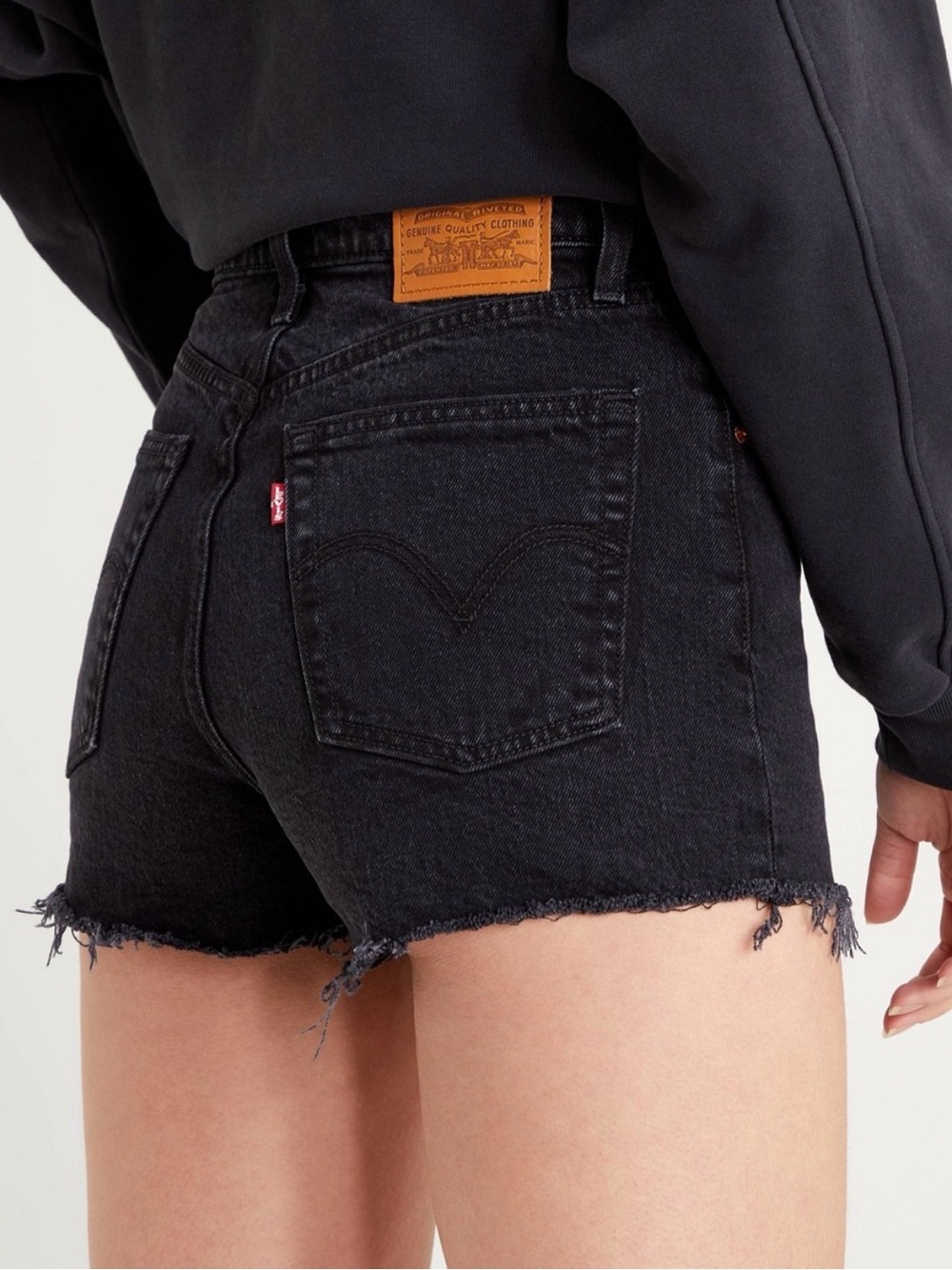 Levi's Shorts | Ribcage Cutoff Denim Shorts in Black